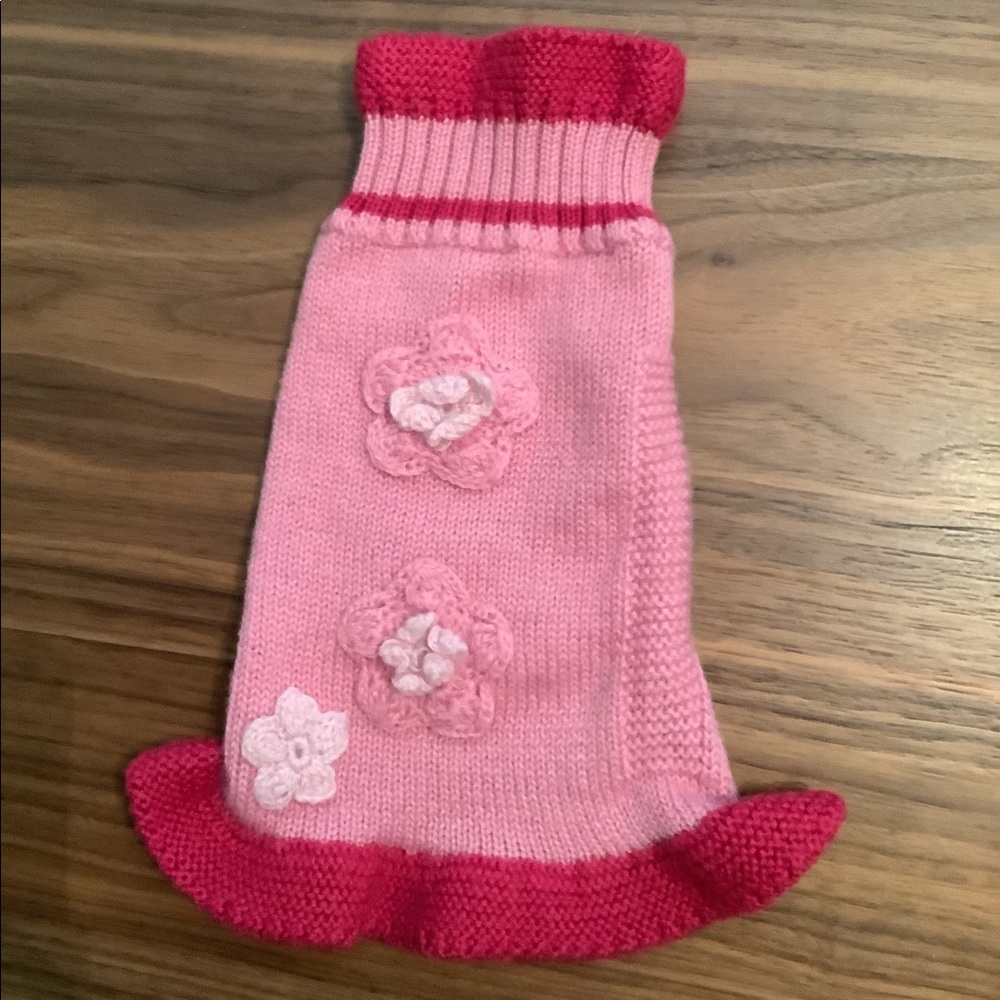 Pink dog sweater